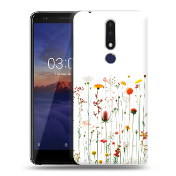 Силиконовый чехол на Nokia 3.1 Plus с принтом цветы