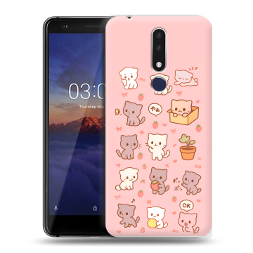 Силиконовый чехол на Nokia 3.1 Plus с принтом Hello Kitty Хелоу Кити