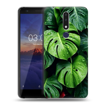Силиконовый чехол на Nokia 3.1 Plus с принтом Листья