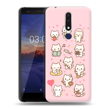 Силиконовый чехол на Nokia 3.1 Plus с принтом Hello Kitty Хелоу Кити