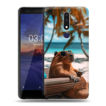 Силиконовый чехол на Nokia 3.1 Plus с принтом Капибара
