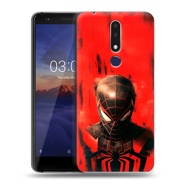 Силиконовый чехол на Nokia 3.1 Plus с принтом человек паук spiderman
