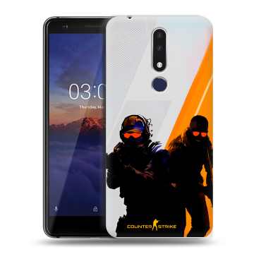 Силиконовый чехол на Nokia 3.1 Plus с принтом Контер страйк Counter strike