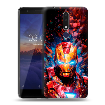 Силиконовый чехол на Nokia 3.1 Plus с принтом Железный человек Ironman