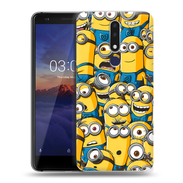 Силиконовый чехол на Nokia 3.1 Plus с принтом Миньоны