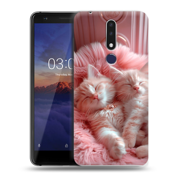 Силиконовый чехол на Nokia 3.1 Plus с принтом котята котики Силиконовый чехол на Nokia 3.1 Plus с принтом котята котики
