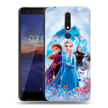 Силиконовый чехол на Nokia 3.1 Plus с принтом Холодное сердце Frozen