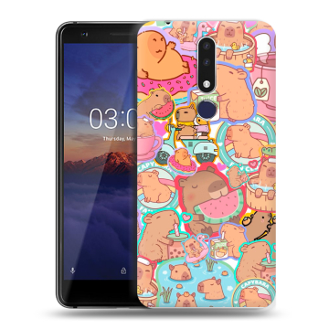 Силиконовый чехол на Nokia 3.1 Plus с принтом капибары