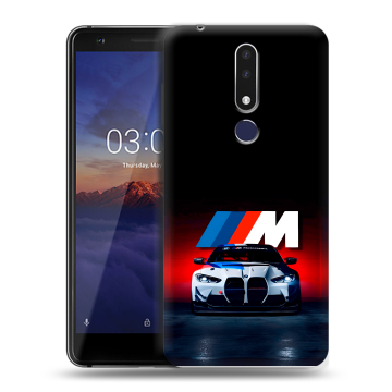 Силиконовый чехол на Nokia 3.1 Plus с принтом БМВ BMW Силиконовый чехол на Nokia 3.1 Plus с принтом БМВ BMW
