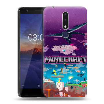 Силиконовый чехол на Nokia 3.1 Plus с принтом Майнкрафт Minecraft