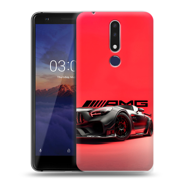 Силиконовый чехол на Nokia 3.1 Plus с принтом Мерседес Mercedes AMG Силиконовый чехол на Nokia 3.1 Plus с принтом Мерседес Mercedes AMG