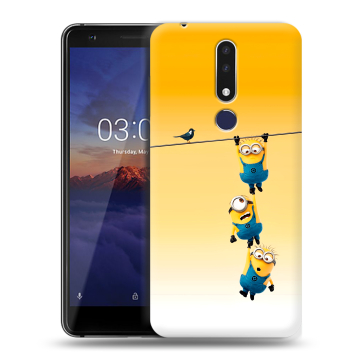 Силиконовый чехол на Nokia 3.1 Plus с принтом Миньоны