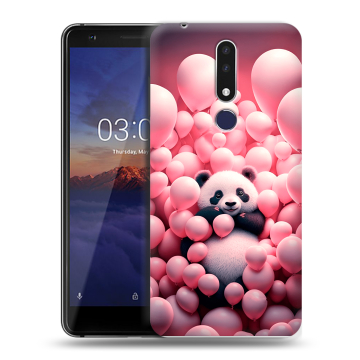 Силиконовый чехол на Nokia 3.1 Plus с принтом Панда