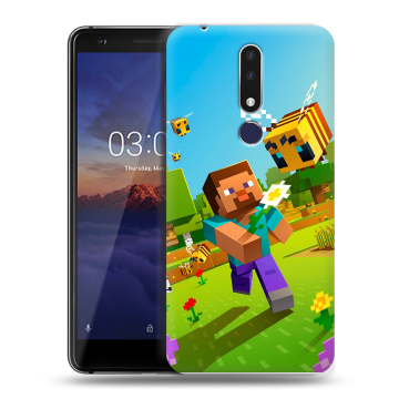 Силиконовый чехол на Nokia 3.1 Plus с принтом Майнкрафт Minecraft Силиконовый чехол на Nokia 3.1 Plus с принтом Майнкрафт Minecraft