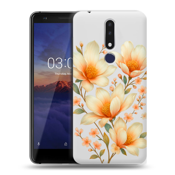 Силиконовый чехол на Nokia 3.1 Plus с принтом Цветы Силиконовый чехол на Nokia 3.1 Plus с принтом Цветы