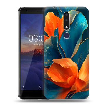 Силиконовый чехол на Nokia 3.1 Plus с принтом Цветы Силиконовый чехол на Nokia 3.1 Plus с принтом Цветы