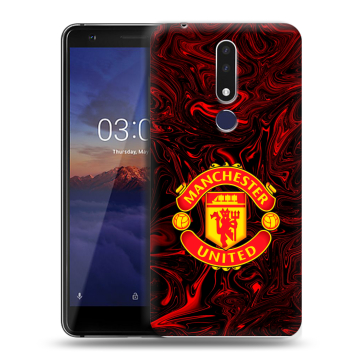 Силиконовый чехол на Nokia 3.1 Plus с принтом Manchester United Силиконовый чехол на Nokia 3.1 Plus с принтом Manchester United