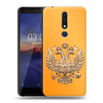 Силиконовый чехол на Nokia 3.1 Plus с принтом Герб Флаг России Силиконовый чехол на Nokia 3.1 Plus с принтом Герб Флаг России