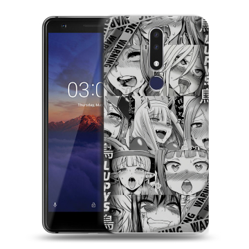 Силиконовый чехол на Nokia 3.1 Plus с принтом Ahegao Ахегао Аниме Силиконовый чехол на Nokia 3.1 Plus с принтом Ahegao Ахегао Аниме