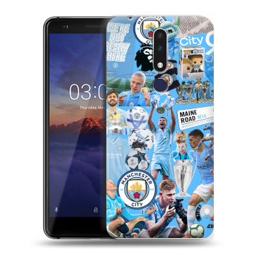 Силиконовый чехол на Nokia 3.1 Plus с принтом Man City Манчестер Сити Силиконовый чехол на Nokia 3.1 Plus с принтом Man City Манчестер Сити
