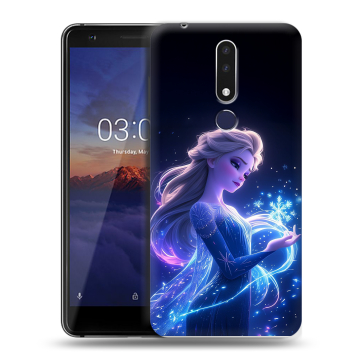 Силиконовый чехол на Nokia 3.1 Plus с принтом Холодное сердце Frozen
