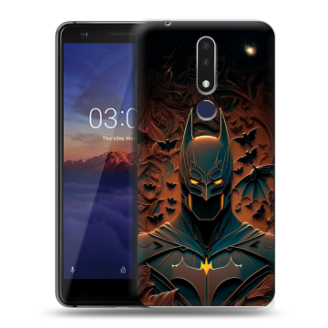 Силиконовый чехол на Nokia 3.1 Plus с принтом Batman Бэтмен Силиконовый чехол на Nokia 3.1 Plus с принтом Batman Бэтмен