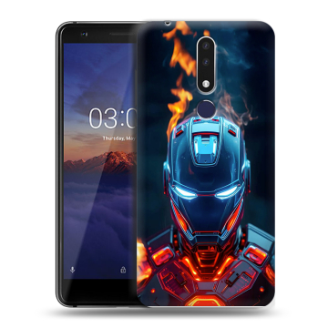 Силиконовый чехол на Nokia 3.1 Plus с принтом IronMan Железный человек