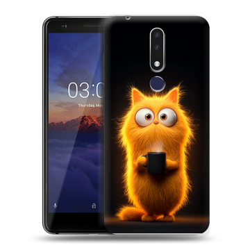 Силиконовый чехол на Nokia 3.1 Plus с принтом Смешной кот