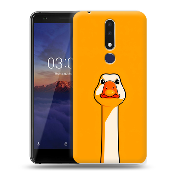 Силиконовый чехол на Nokia 3.1 Plus с принтом Смешная утка Силиконовый чехол на Nokia 3.1 Plus с принтом Смешная утка
