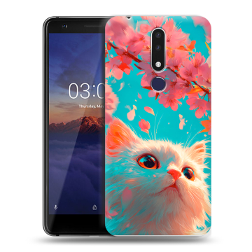 Силиконовый чехол на Nokia 3.1 Plus с принтом Красивый кот Силиконовый чехол на Nokia 3.1 Plus с принтом Красивый кот