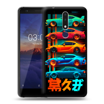 Силиконовый чехол на Nokia 3.1 Plus с принтом машины тачки Силиконовый чехол на Nokia 3.1 Plus с принтом машины тачки