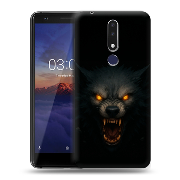 Силиконовый чехол на Nokia 3.1 Plus с принтом Волк Силиконовый чехол на Nokia 3.1 Plus с принтом Волк