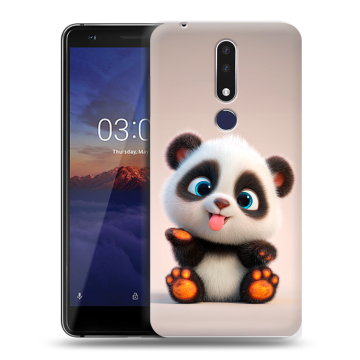 Силиконовый чехол на Nokia 3.1 Plus с принтом милая панда