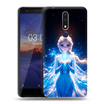 Силиконовый чехол на Nokia 3.1 Plus с принтом Холодное сердце Frozen