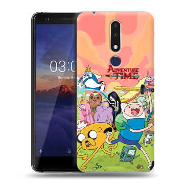 Силиконовый чехол на Nokia 3.1 Plus с принтом Adventure time Время приключений Силиконовый чехол на Nokia 3.1 Plus с принтом Adventure time Время приключений