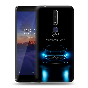 Силиконовый чехол на Nokia 3.1 Plus с принтом Mercedes Мерседес Силиконовый чехол на Nokia 3.1 Plus с принтом Mercedes Мерседес
