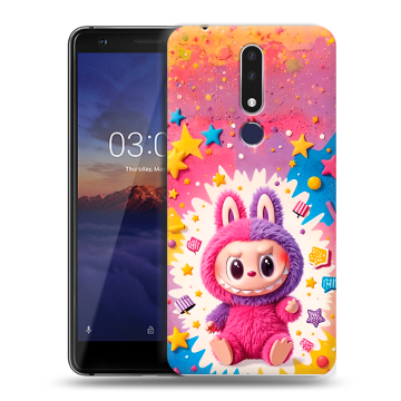 Силиконовый чехол на Nokia 3.1 Plus с принтом Labubu Лабубу