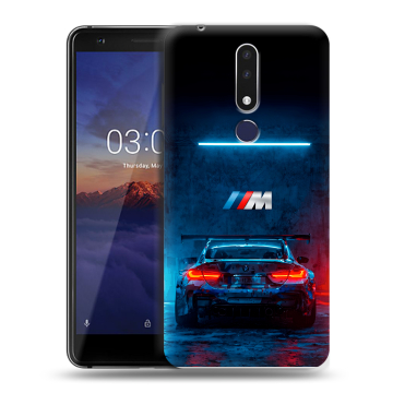 Силиконовый чехол на Nokia 3.1 Plus с принтом BMW БМВ