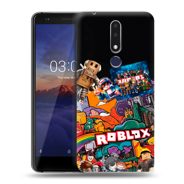 Силиконовый чехол на Nokia 3.1 Plus с принтом Roblox Роблокс
