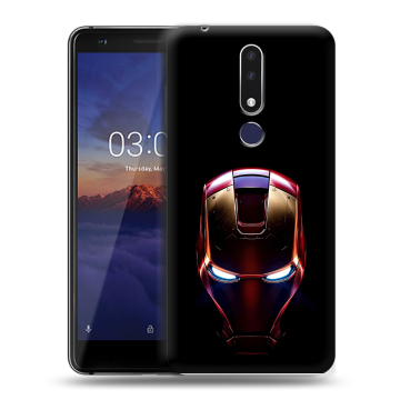 Силиконовый чехол на Nokia 3.1 Plus с принтом IronMan Железный человек