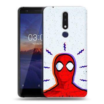 Силиконовый чехол на Nokia 3.1 Plus с принтом Spiderman Человек паук Силиконовый чехол на Nokia 3.1 Plus с принтом Spiderman Человек паук