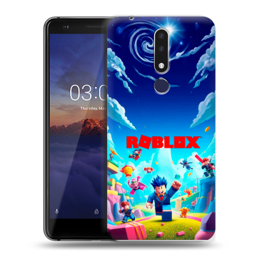 Силиконовый чехол на Nokia 3.1 Plus с принтом Roblox Роблокс