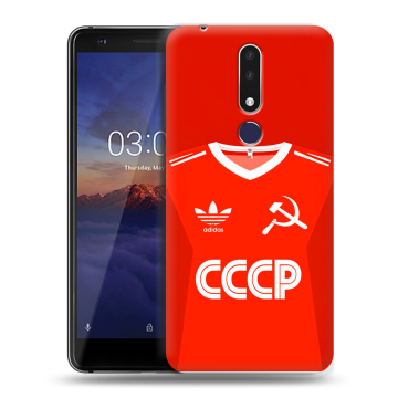 Силиконовый чехол на Nokia 3.1 Plus с принтом Флаг Герб СССР Силиконовый чехол на Nokia 3.1 Plus с принтом Флаг Герб СССР