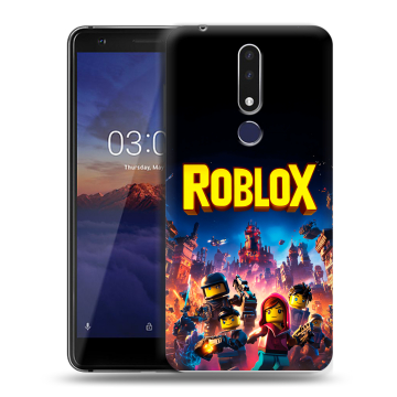 Силиконовый чехол на Nokia 3.1 Plus с принтом Roblox Роблокс