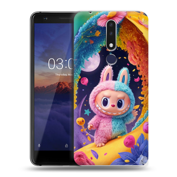 Силиконовый чехол на Nokia 3.1 Plus с принтом Labubu Лабубу
