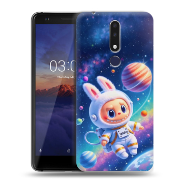 Силиконовый чехол на Nokia 3.1 Plus с принтом Labubu Лабубу