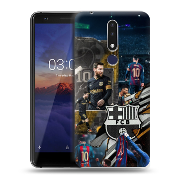 Силиконовый чехол на Nokia 3.1 Plus с принтом Messi Barcelona