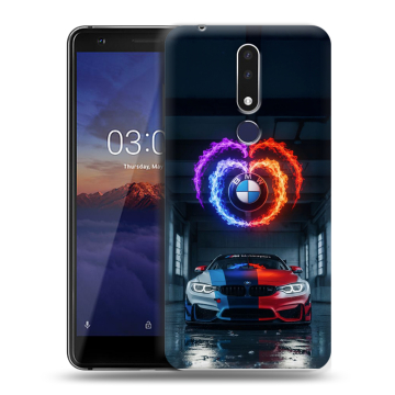 Силиконовый чехол на Nokia 3.1 Plus с принтом BMW БМВ