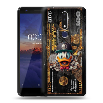 Силиконовый чехол на Nokia 3.1 Plus с принтом Дональд Дак Доллар
