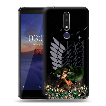 Силиконовый чехол на Nokia 3.1 Plus с принтом Атака титанов